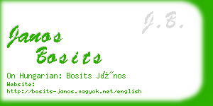 janos bosits business card